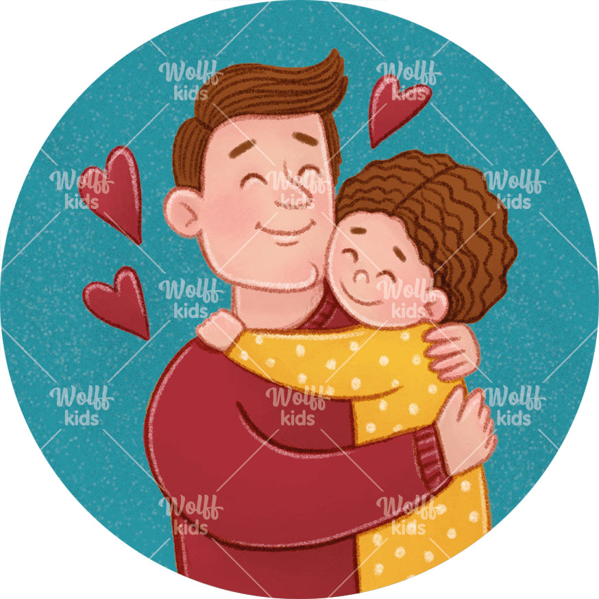 Einzelner Magnet: Kuschelzeit mit Papa